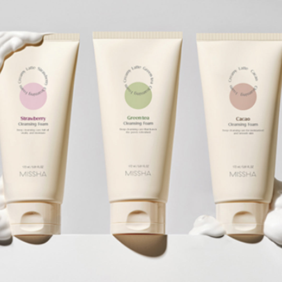 Creamy Latte Cleansing Foam GreenTea/Strawberry/Cacao 172ml